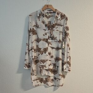 Alkemy Sheer Western Landscape Button Down